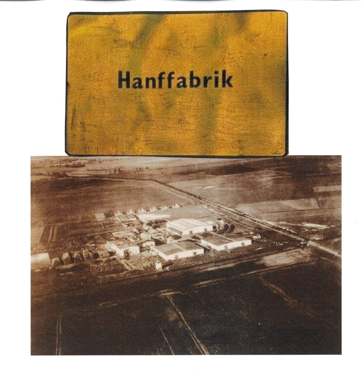 Historische Luftaufnahme der ehemaligen Hanffabrik